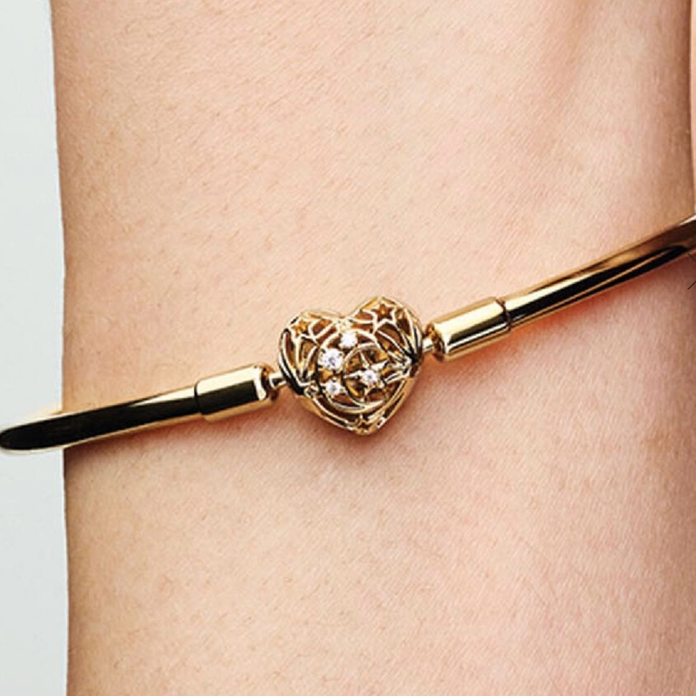 Pandora Gold Celestial Heart Charm Bracelet